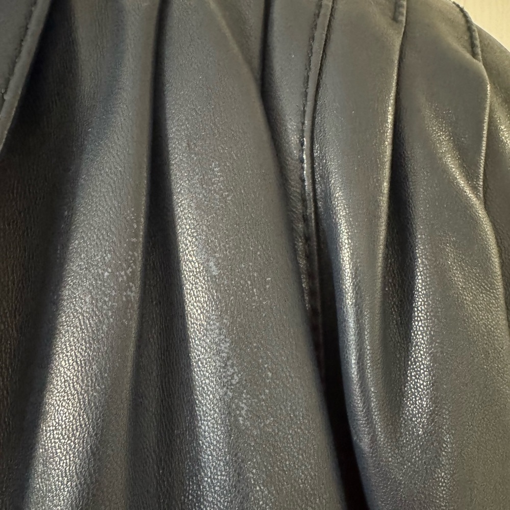 Bally Soft Leather Coat Dark Blue Jacket Vintage Made in Italy Size 10 Womens - Picture 10 of 15
